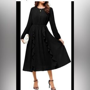 Elegant Black Midi Dress